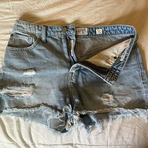High waisted Lucky brand Distressed Light Blue Denim Shorts
